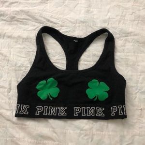 St. Patrick’s Day sports bra from pink